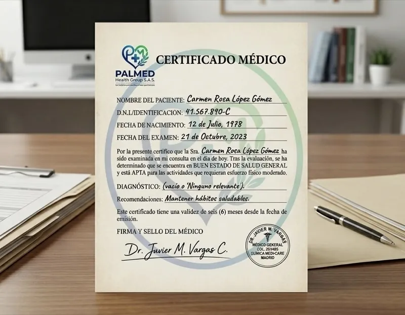 Certificado médico PALMED
